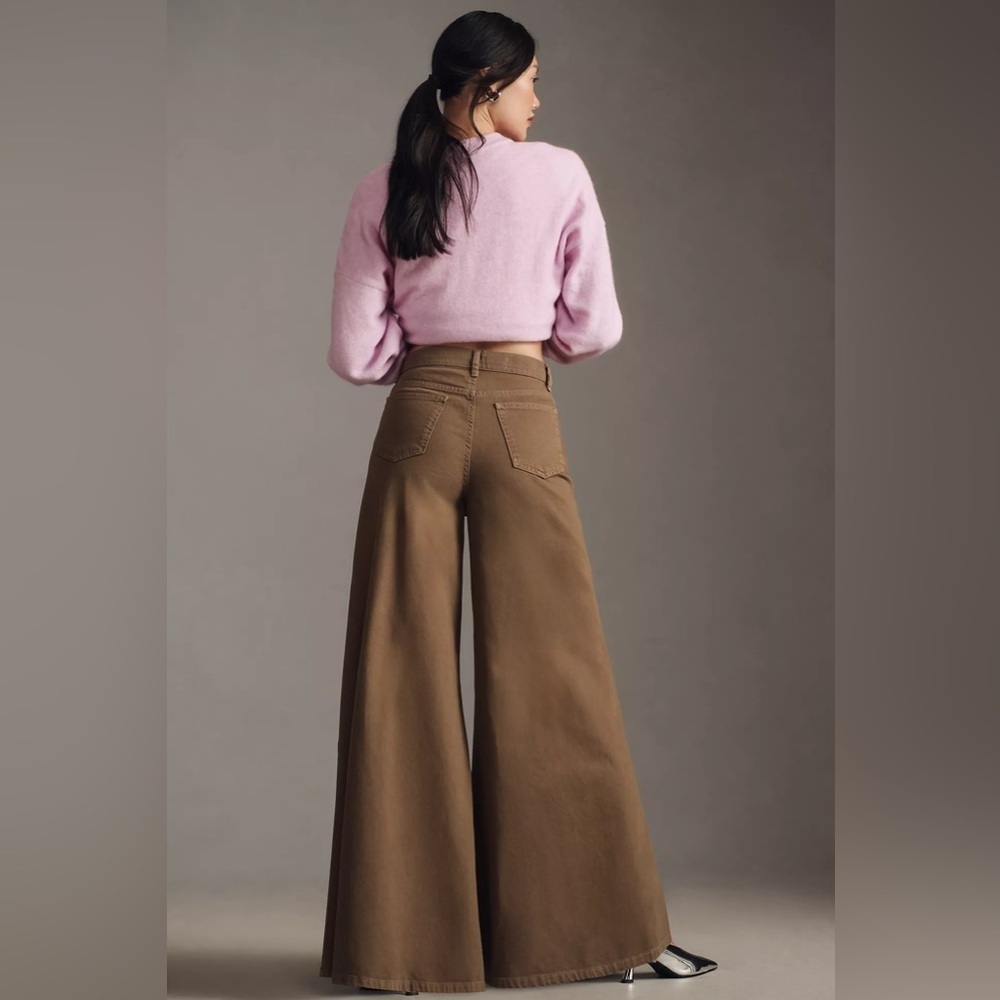 NWT! Anthropologie Pilcro Moss High-Rise Wide-Leg Puddle Jeans - Size 26 ⚽️ - Picture 3 of 9